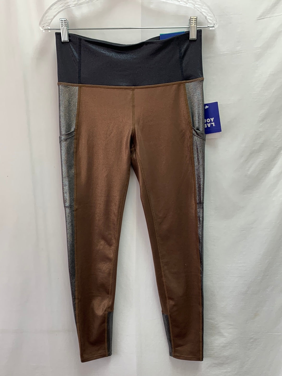 NWT - JOY LAB bronze black metallic High Rise Leggings - Medium