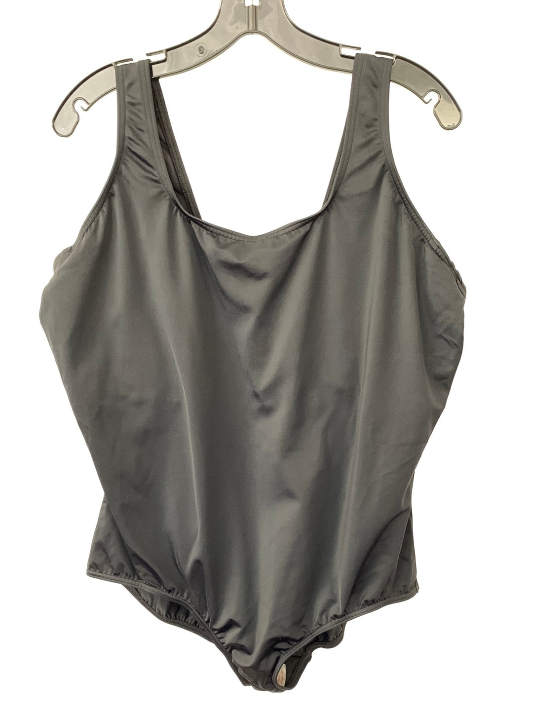 NWOT - LANDS' END black Scoop Neck Underwire One Piece Swimsuit - 22W