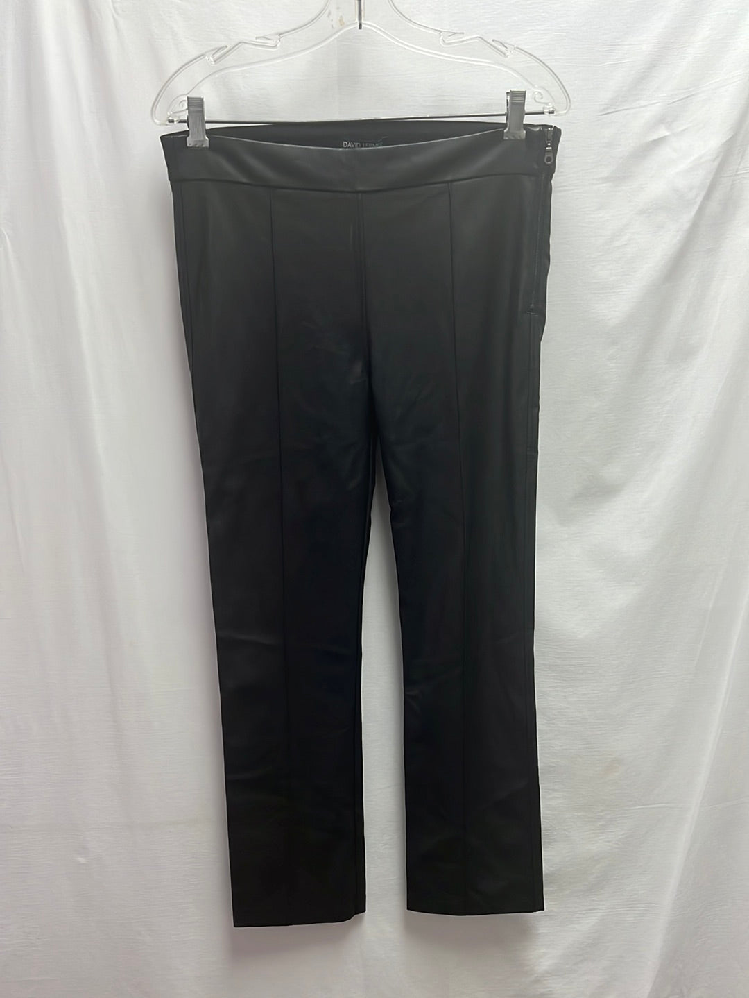 NWT -- DAVID LERNER black Faux-Leather Pants -- Large