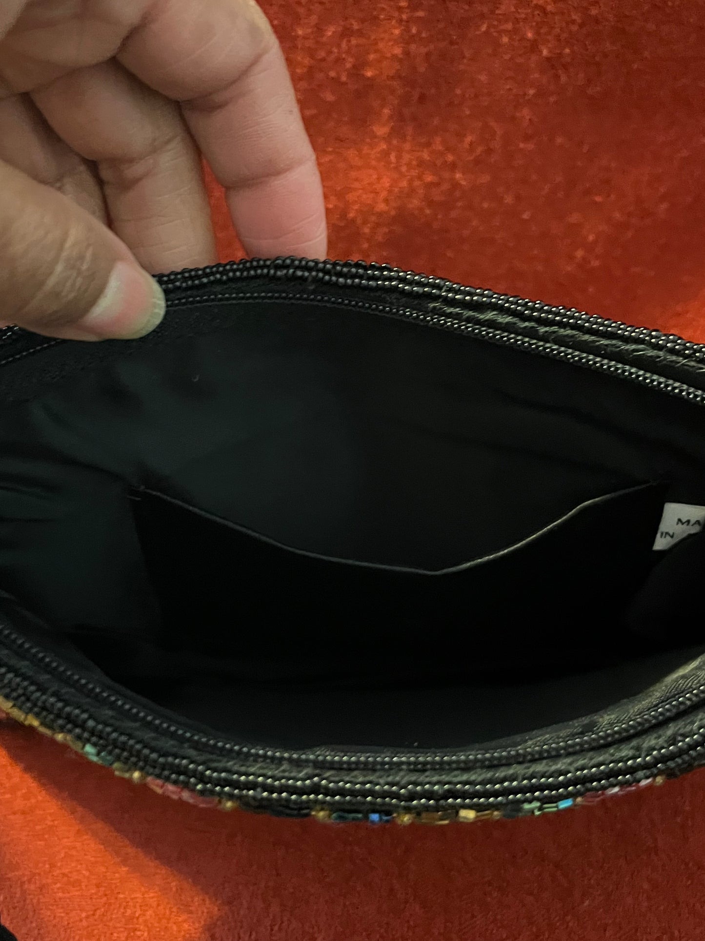 Multi-Colored Evening Bag with Satin Cord Strap