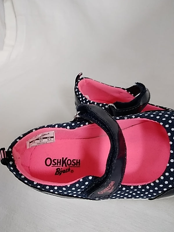 OSHKOSH Navy and White Polka Dot Mary Jane Shoes Girls/ Toddler Size 8