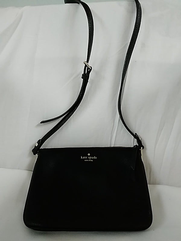 KATE SPADE Leila Crossbody Bag Black Pebbled Leather Purse