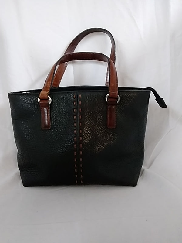 Fossil Black & Brown Leather Handbag #ZB7013 (missing crossbody strap)