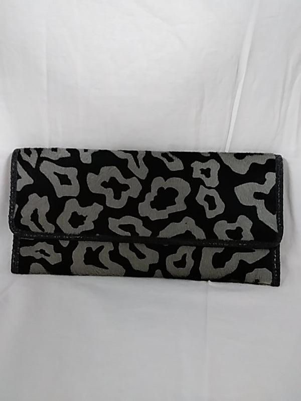 Vintage Carlos Falchi Animal Print Pony Hair with Chain Envelope Style Handbag