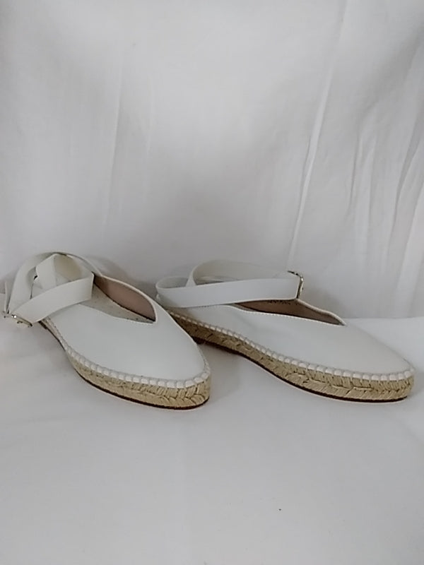 Stuart Weitzman Toga Off White Arizona Leather Espadrille Ankle Strap Flats - Size 7 W