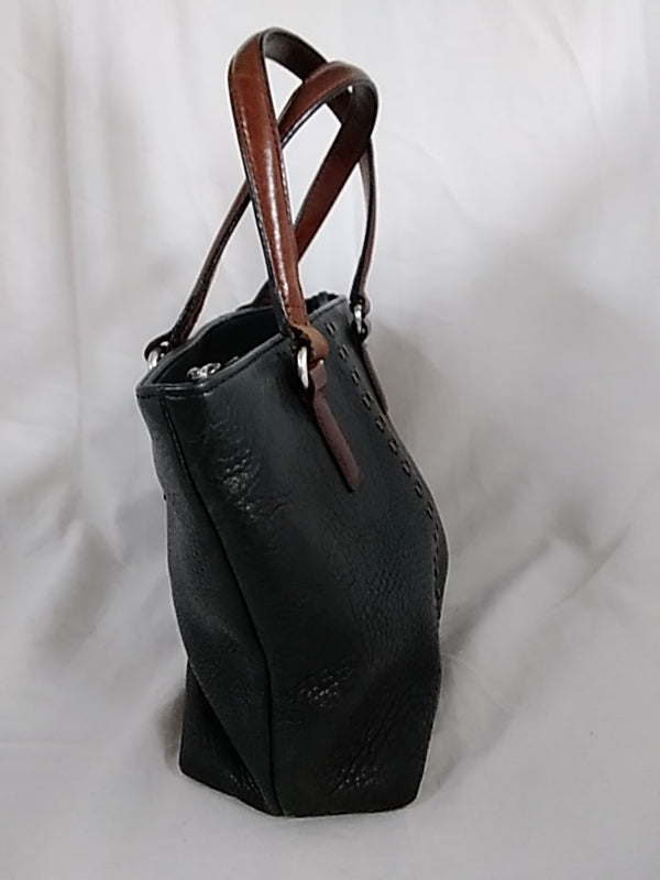 Fossil Black & Brown Leather Handbag #ZB7013 (missing crossbody strap)