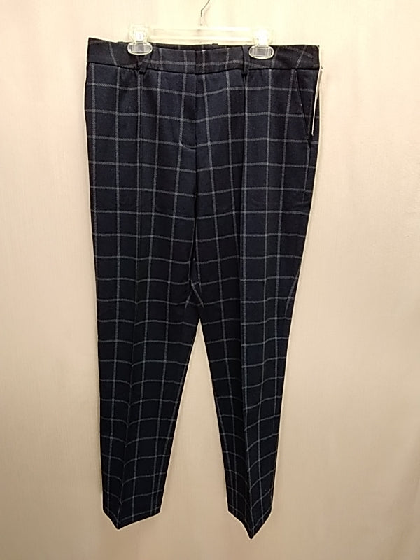 NWT - Tahari navy gray Grid Check Dress Pants - 8