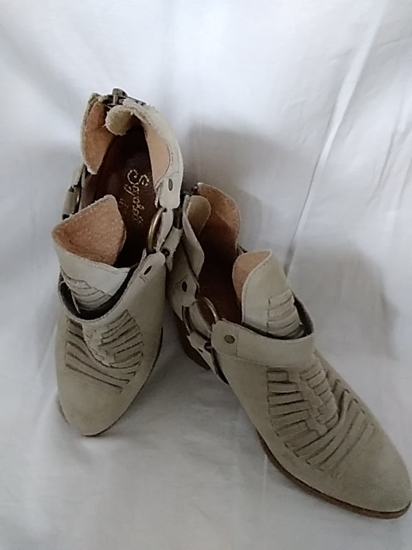 SEYCHELLES Sand Woven Suede Leather Ankle Bootie Boots - Size 7