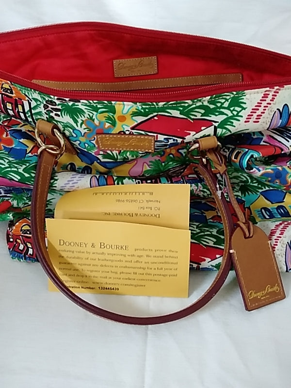 NWT DOONEY & BOURKE Large Nylon Sandbar Tropical Vacation Tulip Shopper Tote RARE NEW