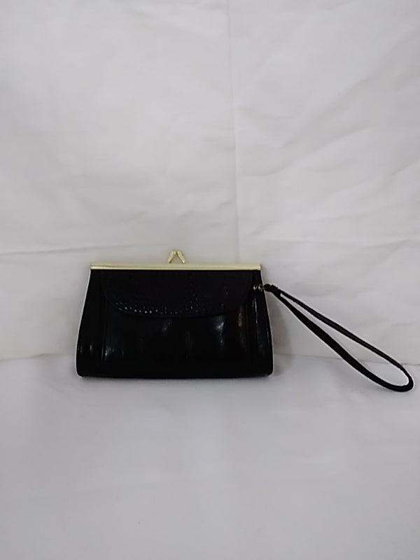BRAHMIN Black Leather Wristlet Purse