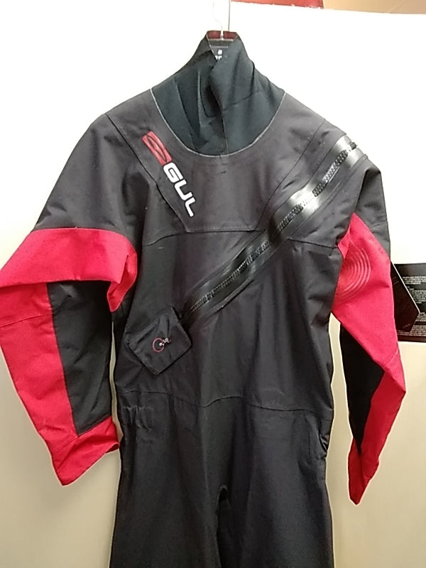 NWT- GUL Mens Dartmouth Eclip Zip Drysuit Black and Red - Size M