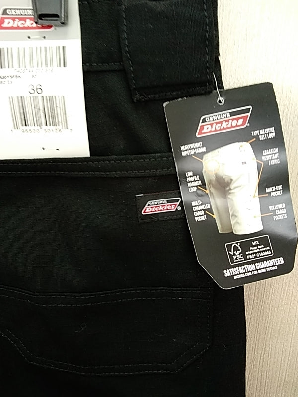 NWT DICKIES Ultimate Cargo Shorts Black Men's Size 36