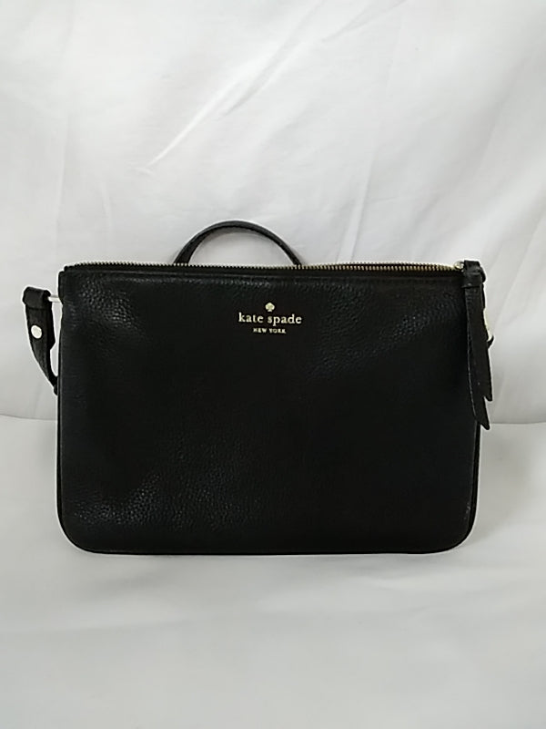KATE SPADE Leila Crossbody Bag Black Pebbled Leather Purse