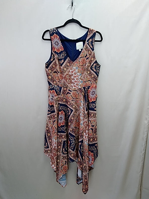 MODCLOTH Floral Paisley-like Geometric Design Tank Dress with pockets - L