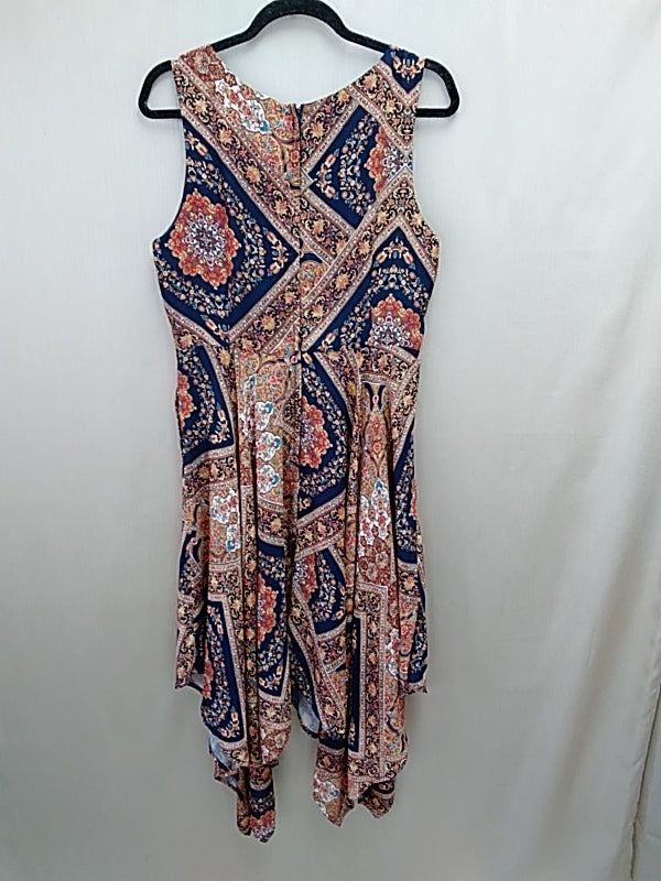 MODCLOTH Floral Paisley-like Geometric Design Tank Dress with pockets - L
