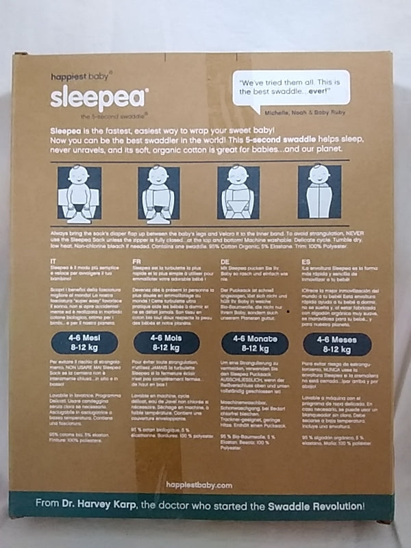 NIP - HAPPIEST BABY Sleepea The 5 Second Swaddle - Size L | 4-6 months
