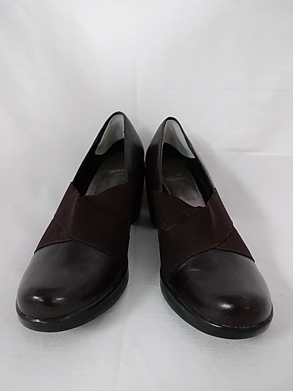DANSKO Leather Block Heels Comfort Slip On Casual Brown - Size: 37.5 / US-6.5