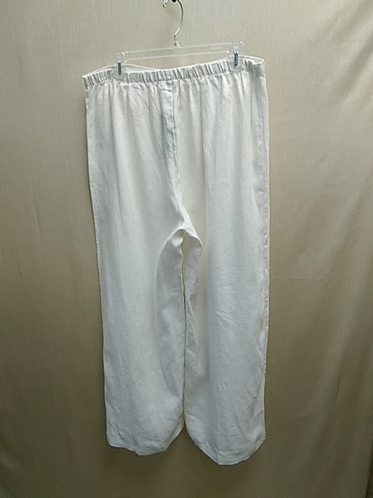 NWT- BRYN WALKER Linen Pants Long Full Wide Leg Cream Women's Size L