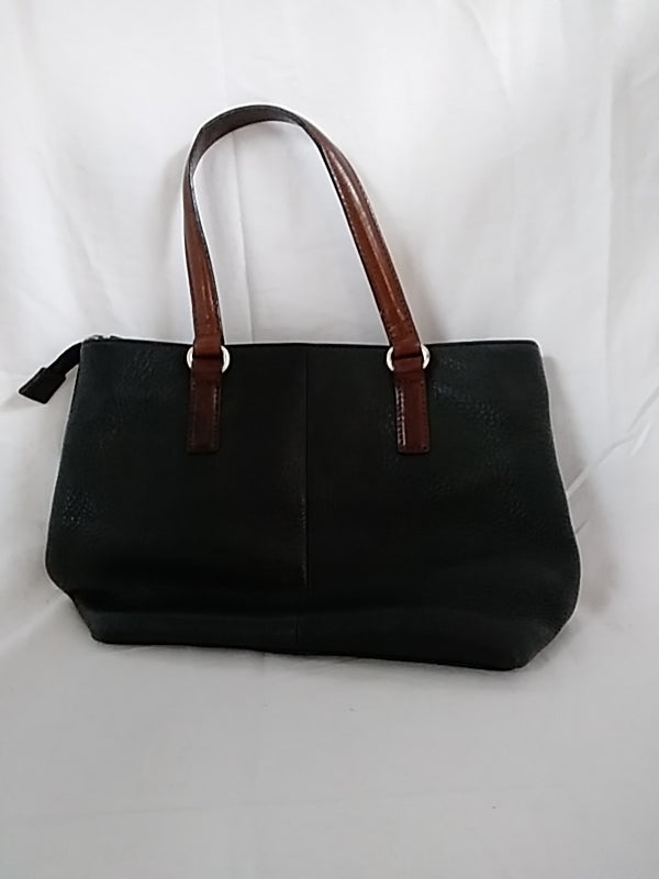 Fossil Black & Brown Leather Handbag #ZB7013 (missing crossbody strap)