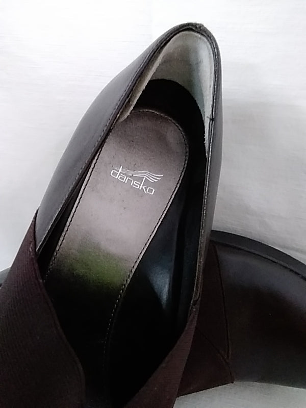 DANSKO Leather Block Heels Comfort Slip On Casual Brown - Size: 37.5 / US-6.5