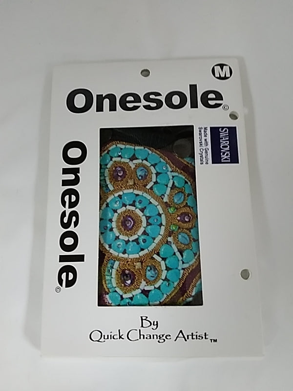 Onesole Quick Change Artist Interchangeable Pair SWAROVSKI Crystal Mystic Tourquoise Medium Shoe Topper