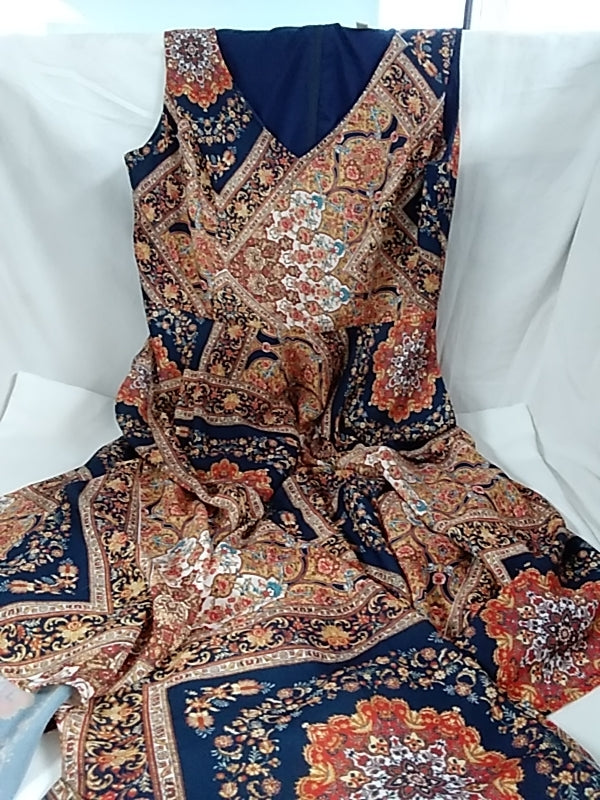 MODCLOTH Floral Paisley-like Geometric Design Tank Dress with pockets - L
