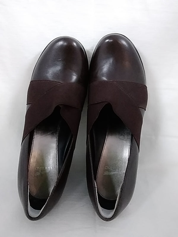 DANSKO Leather Block Heels Comfort Slip On Casual Brown - Size: 37.5 / US-6.5