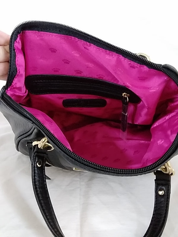 NWOT JUICY COUTURE Black Pebbled Leather Handbag
