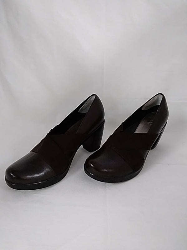 DANSKO Leather Block Heels Comfort Slip On Casual Brown - Size: 37.5 / US-6.5