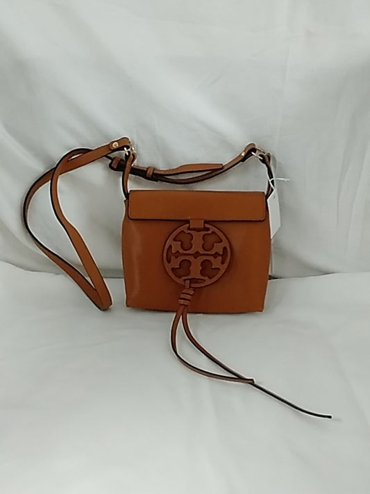New TORY BURCH Miller Brown Crossbody Shoulder Bag Leather Camello