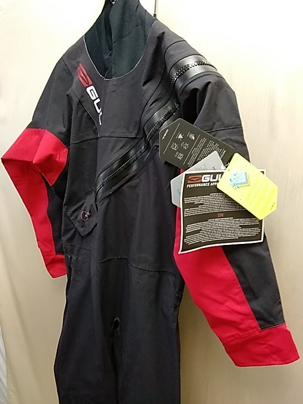 NWT- GUL Mens Dartmouth Eclip Zip Drysuit Black and Red - Size M
