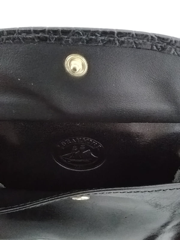 BRAHMIN Black Leather Wristlet Purse