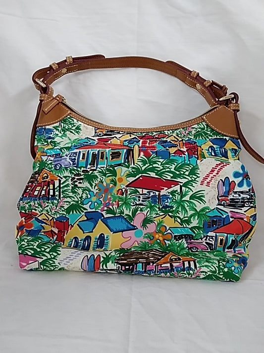 NWT DOONEY AND BOURKE Sandbar Tropical Vacation Tulip Bowling Duffle Purse