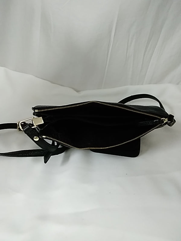 KATE SPADE Leila Crossbody Bag Black Pebbled Leather Purse