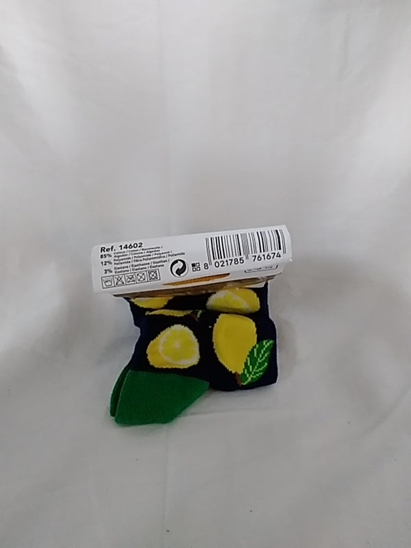 NEW - MEIA MANIA navy yellow Italia Limoncello Crew Socks - 35/38 | US 3-5 1/2