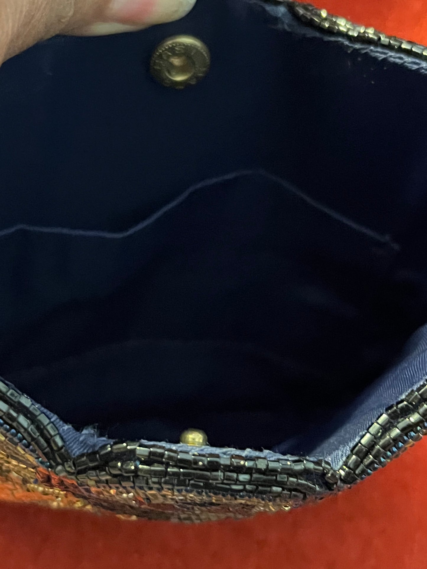 Vintage L Regale Multi-colored Bucket-Style Evening Bag with Metal Strap
