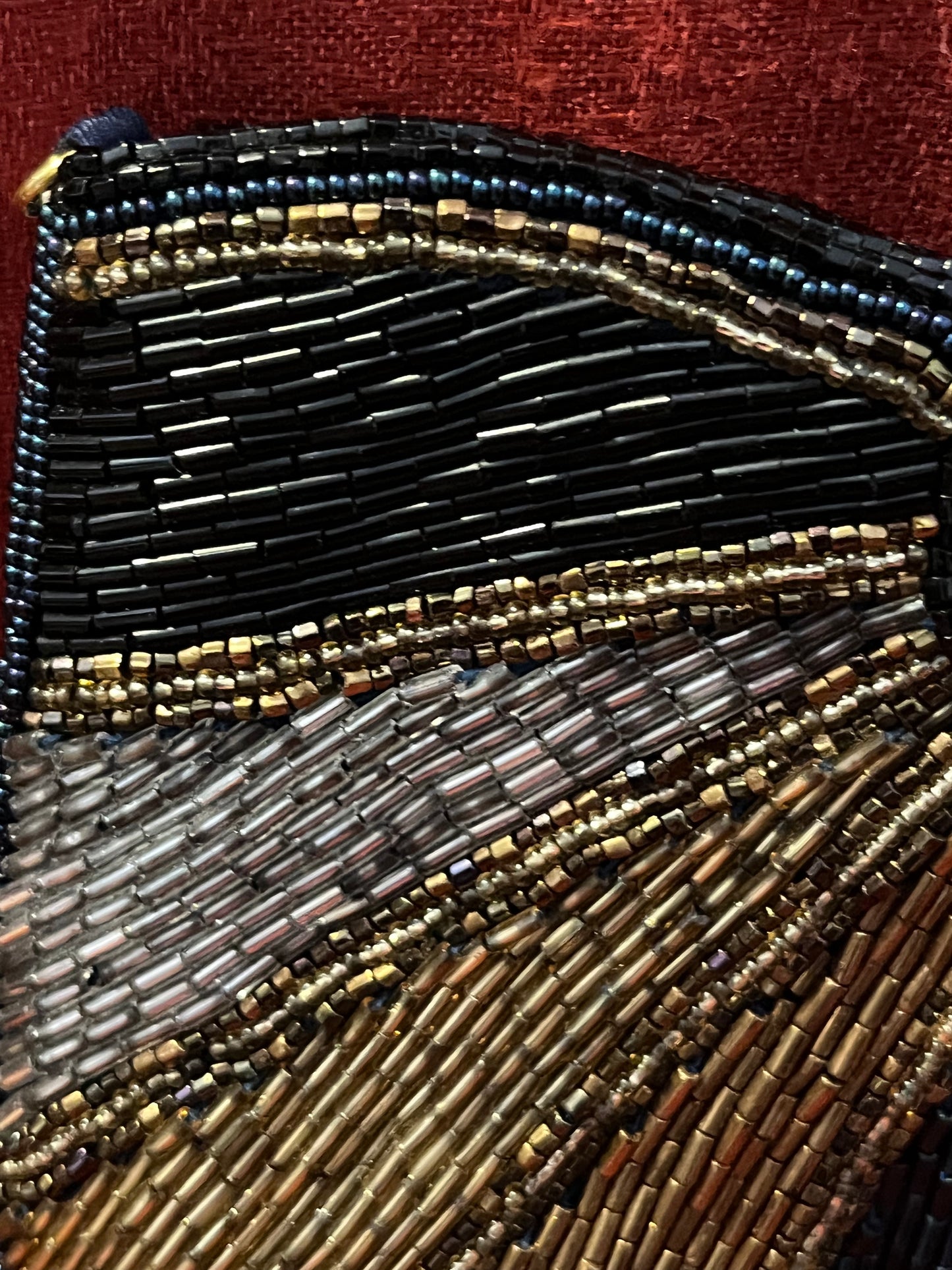 Vintage L Regale Multi-colored Bucket-Style Evening Bag with Metal Strap