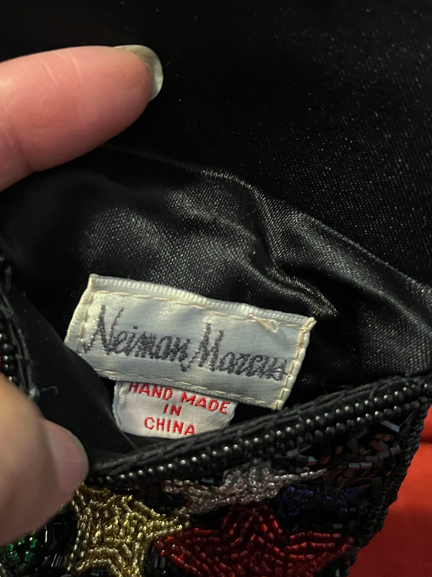 Vintage Neiman Marcus Beaded Evening Bag with Star Pattern