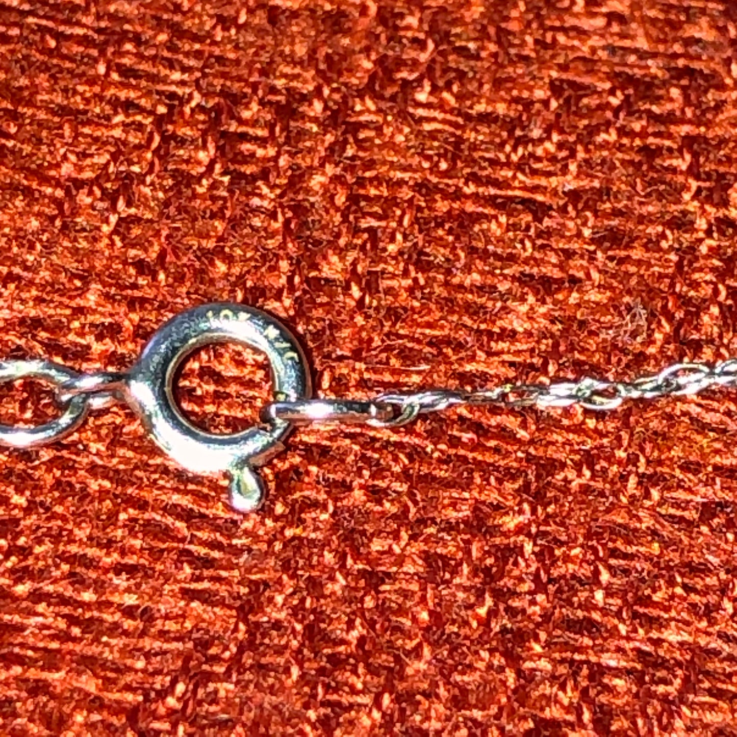10K White Gold Diamond and Sapphire Necklace-18 Inches