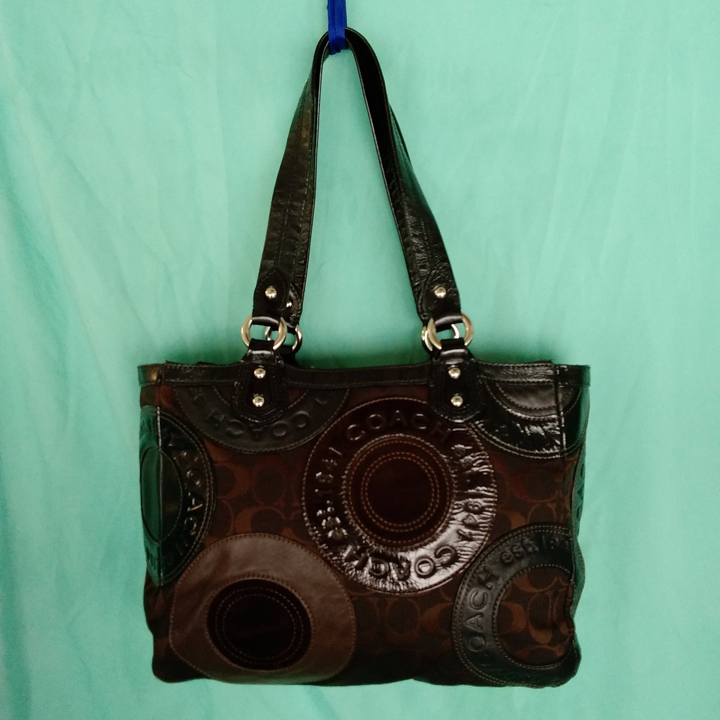 Coach Black and Brown East West Tote