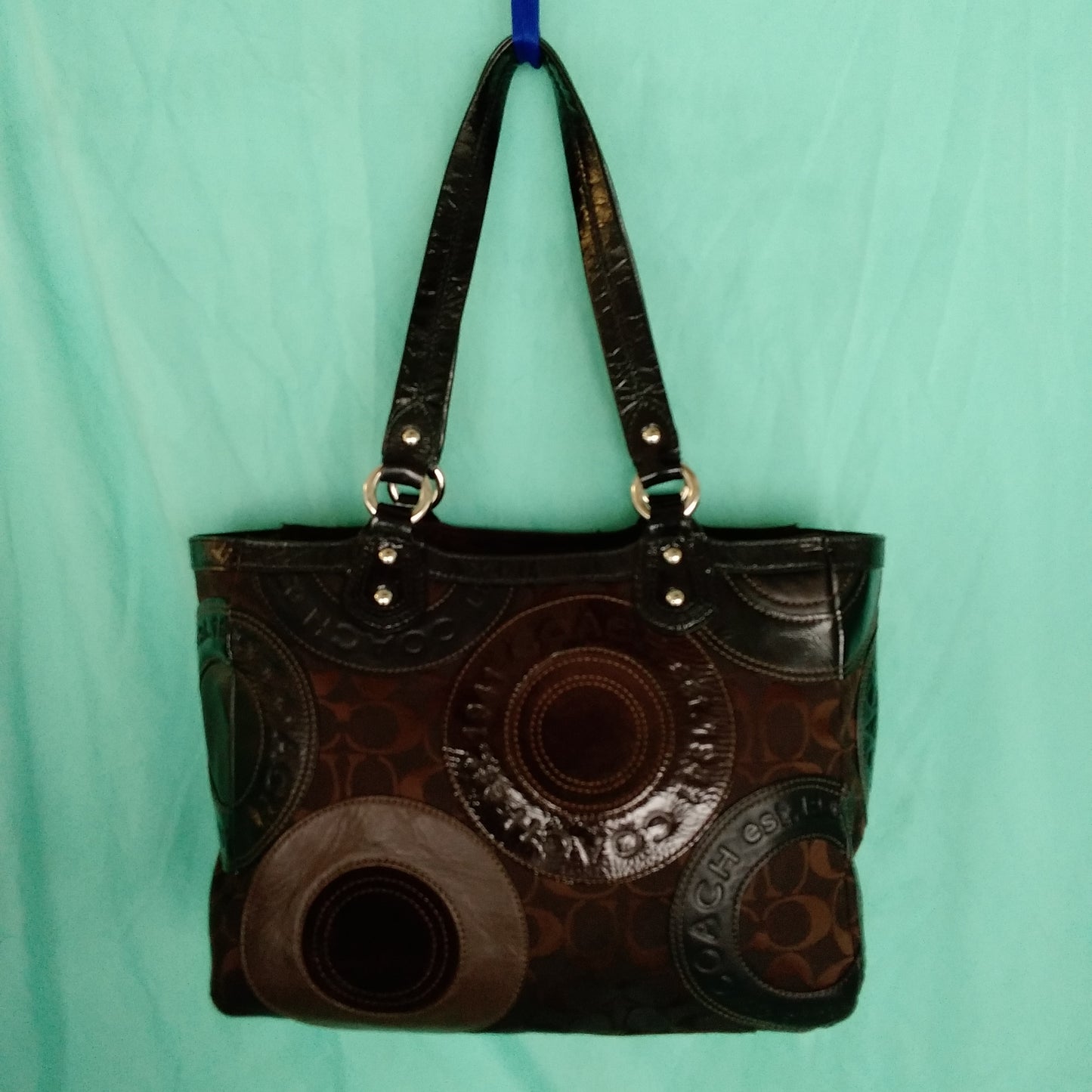 Coach Black and Brown East West Tote