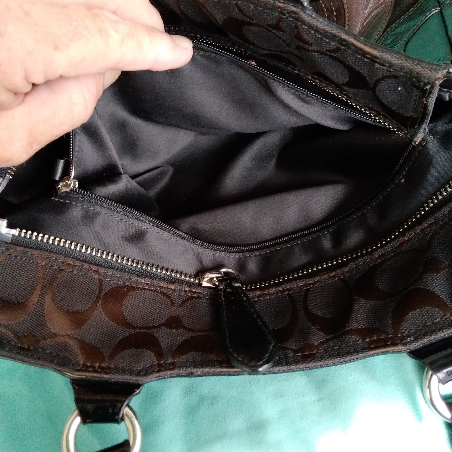 Coach Black and Brown East West Tote