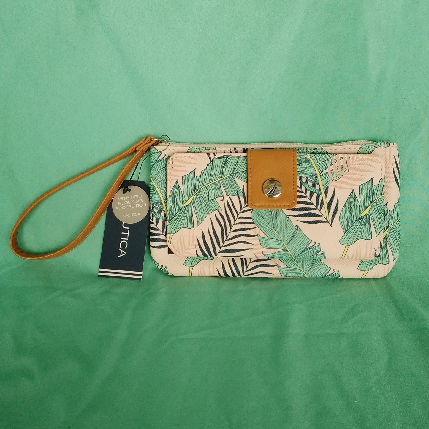 Nautica Floral Flap Tab Wristlet