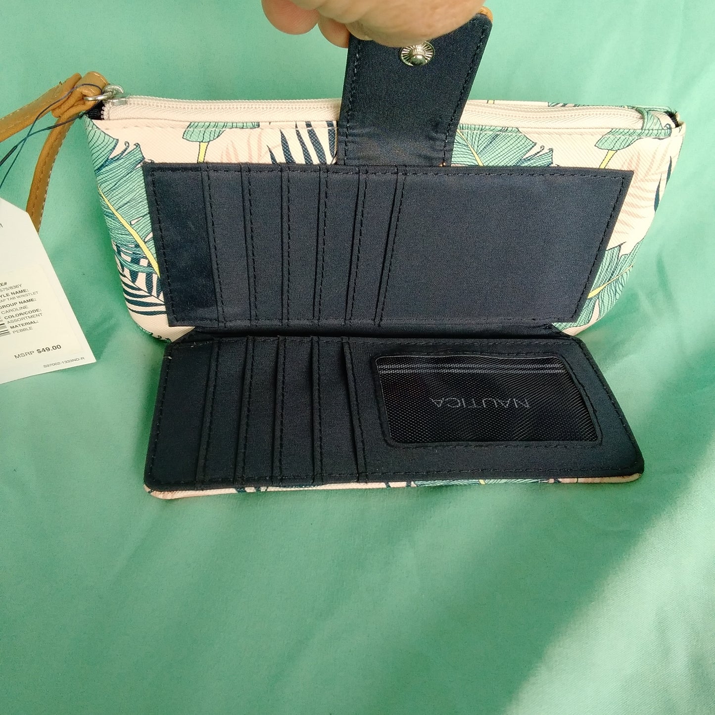 Nautica Floral Flap Tab Wristlet