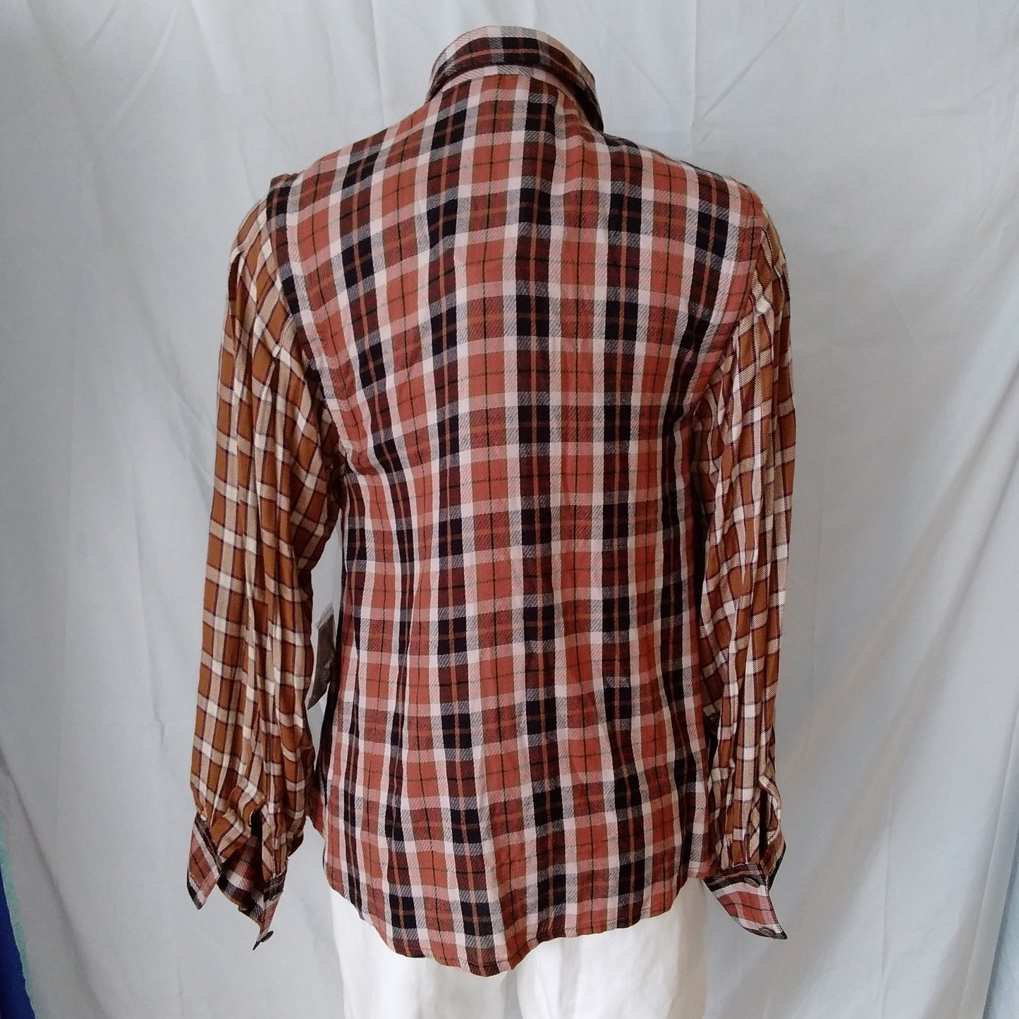 Free People - Women's Copper Plaid Shirt - Size S - NWT