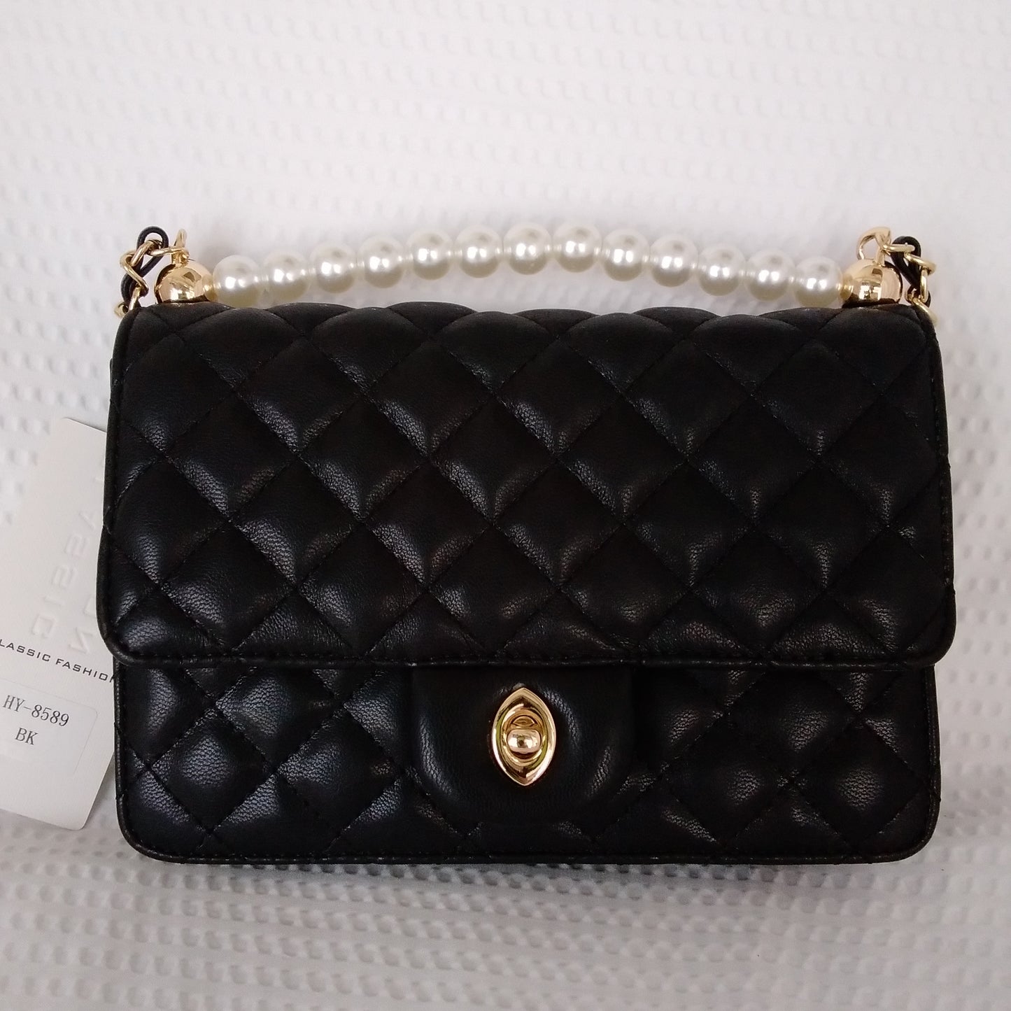 Classic Fashion - Black Quilt Design Shoulder Bag - NWT