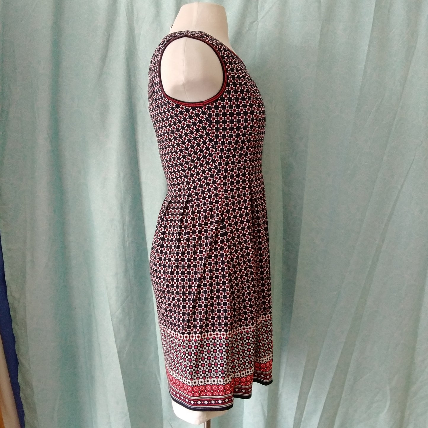 NWT - Max Studio blue red print Sleeveless Dress - Small