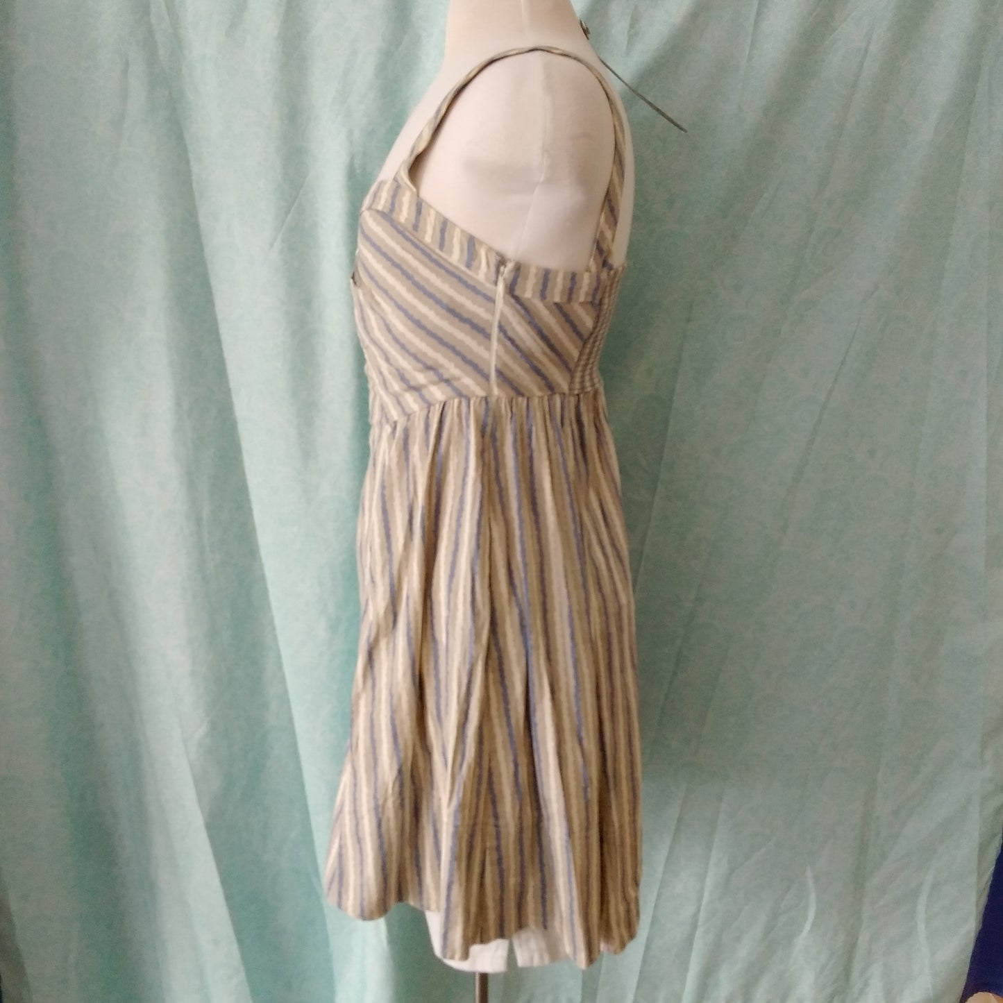 Free People Blue White Grey Sleeveless Mini Dress - 2