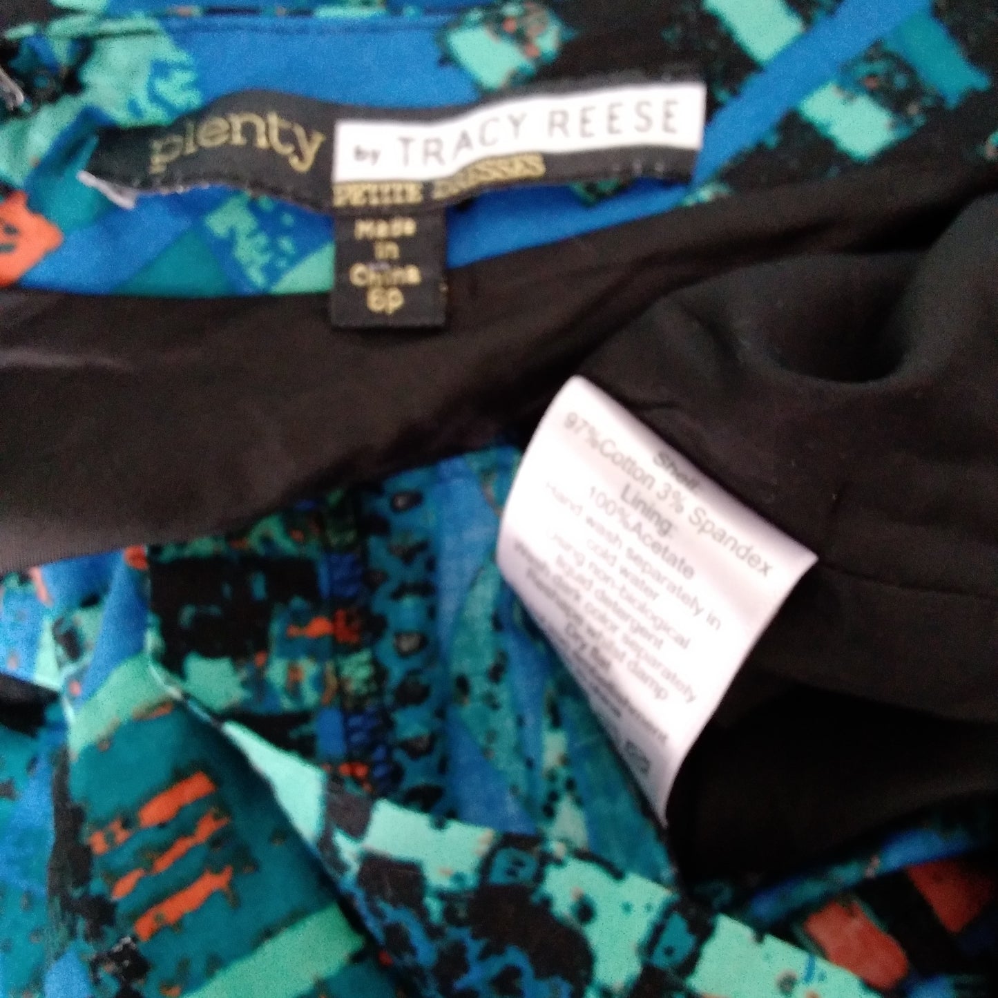 TRACY REESE Blue Multicolor Sleeveless Dress - 6P