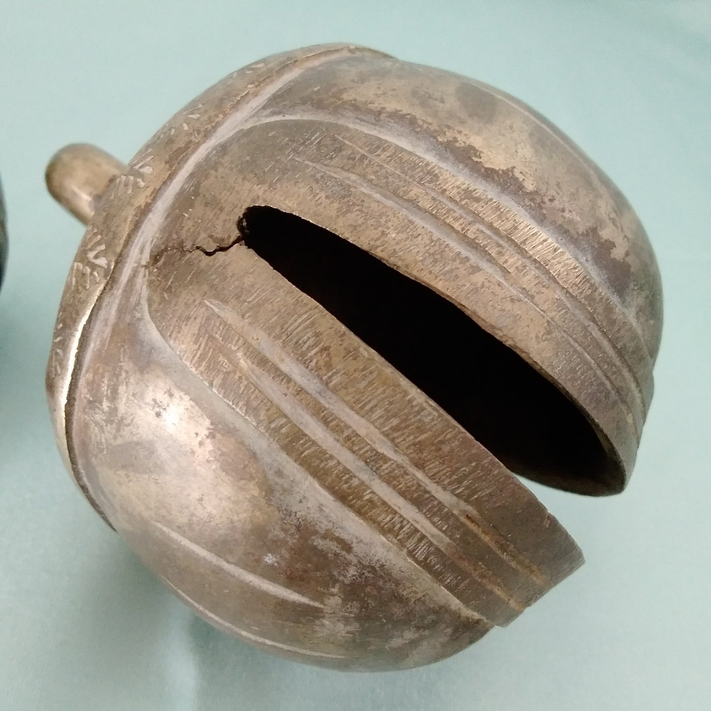 Antique Hand Carved Solid Brass Cow/Camel Bell - Set of 3